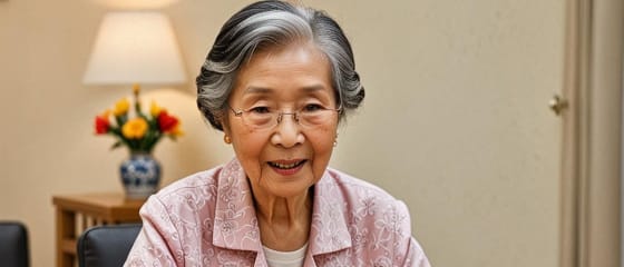 První setkání babičky s automatizovaným stolem Mahjong zaujme srdce po celém světě